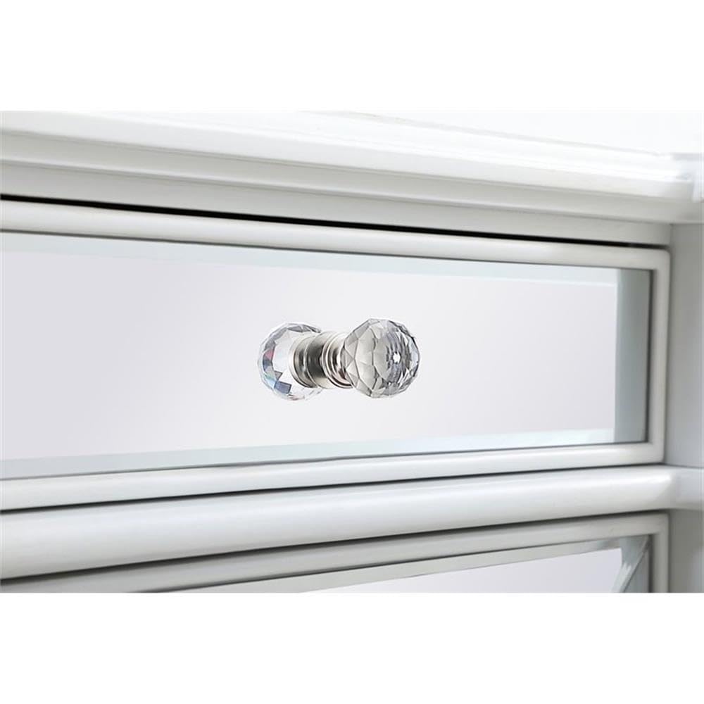 Elegant Decor Contempo 72 Mirrored Credenza With Wood Fireplace In White