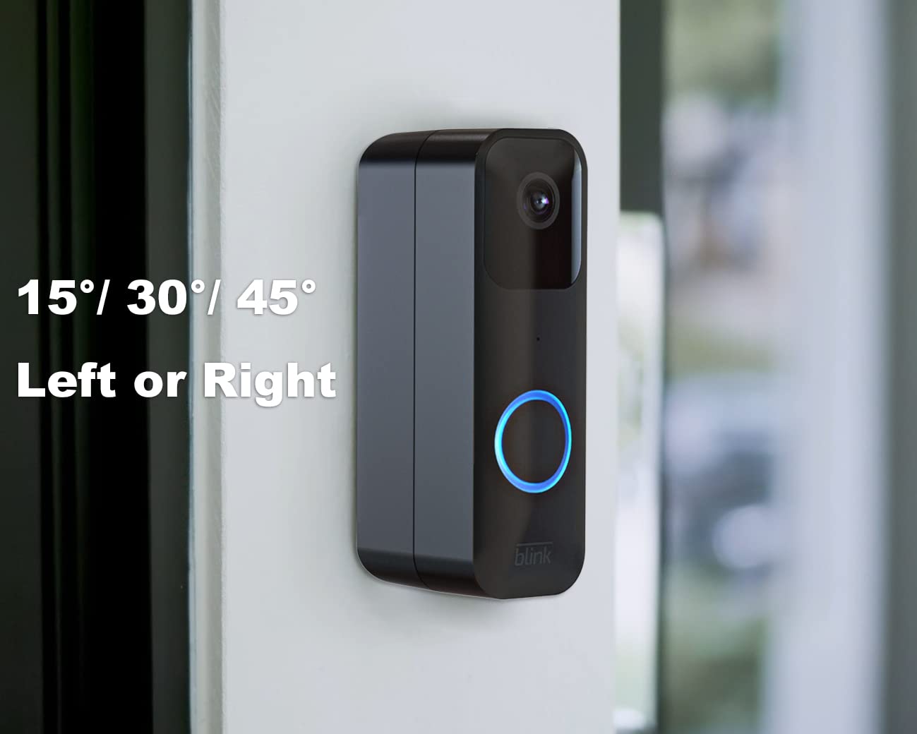 Blink Doorbell Mount, Adjustable (15 To 45 Degrees) Corner Mount, No Drill Mounting Bracket For Blink Doorbell Camera, Wide Viewing Angle Mount, Black