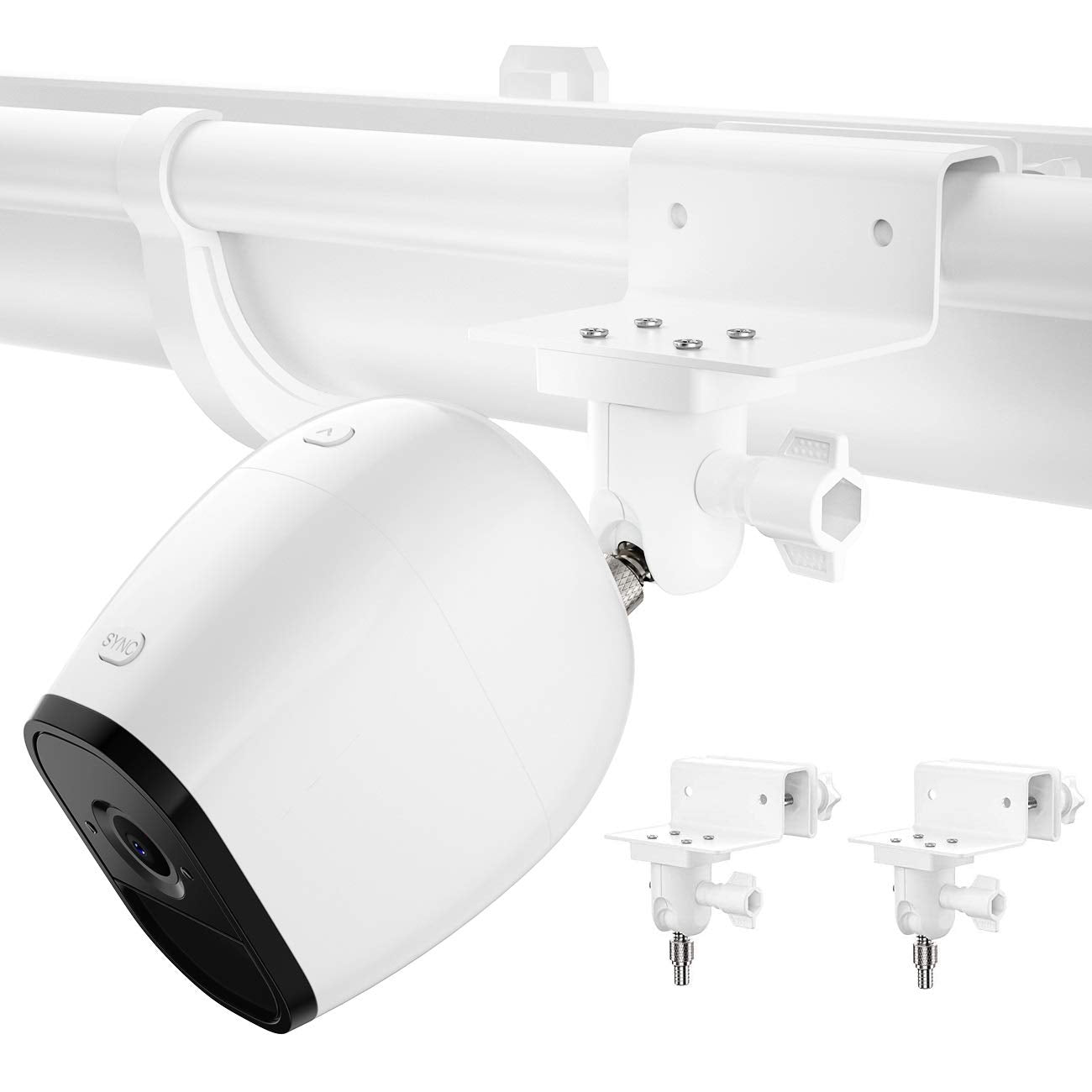 Okemeeo Universal Gutter Mount For Cameras With 1/4'' Screw Compatible With Arlo Essential, Arlo Ultra 2, Arlo Pro 5S, Arlo Pro 3, Arlo Pro 4, For Eufy Cam 2C And More (White, 2 Pack