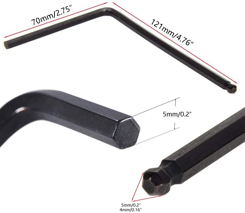 Tuoren Guitar Truss Rod Wrench Set With L Wrench 5 Pack