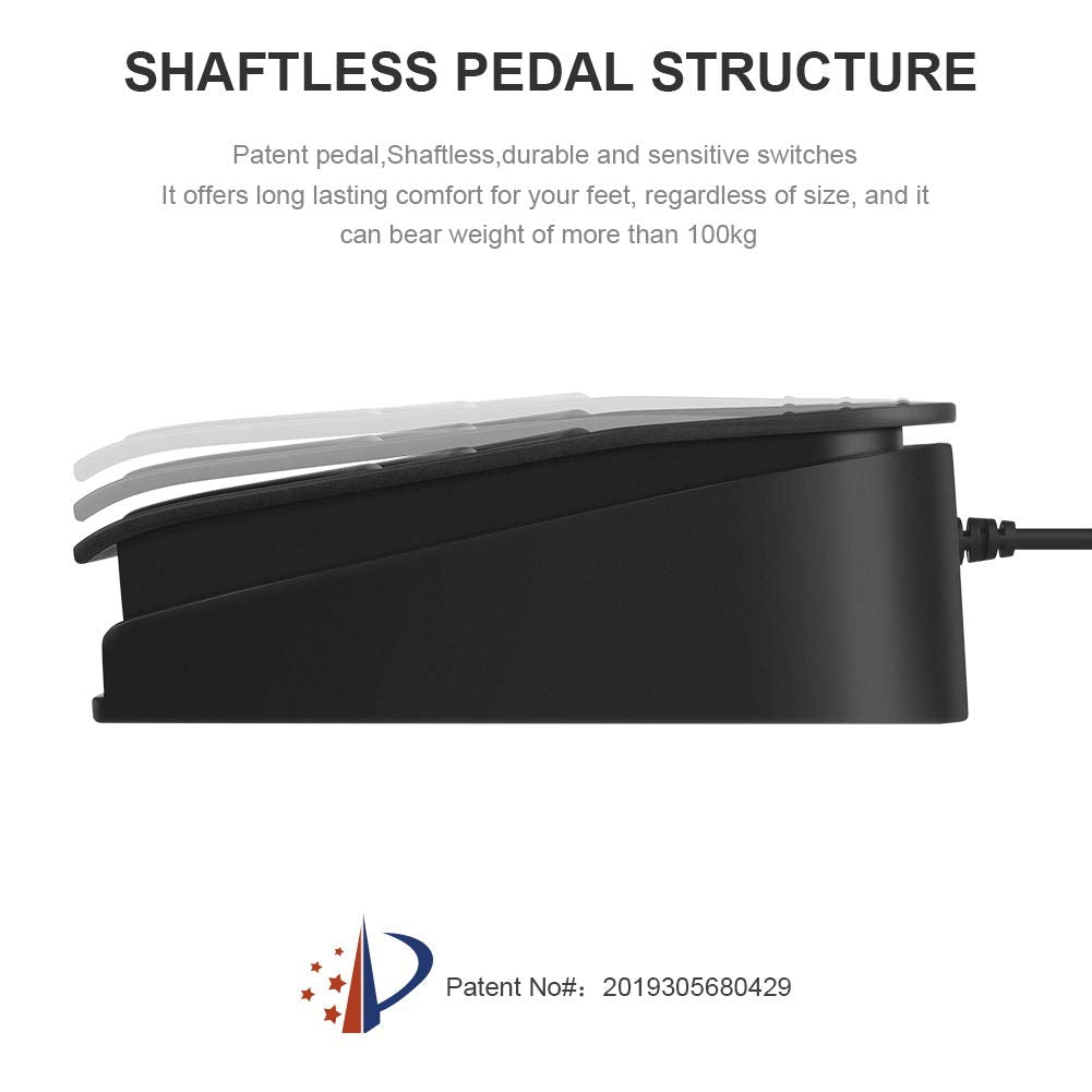 iKKEGOL USB Single Foot Pedal Optical Switch - Programmable Control for Keyboard & Mouse, Ideal for Gaming & Computer Use, Single Pedal Design