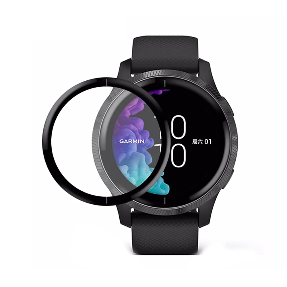 Iiseon Screen Protector For Garmin Venu Smartwatch, 3 Pcs 3D Curved Soft Edge Protective Film For Garmin Venu Smart Watch (Non-T