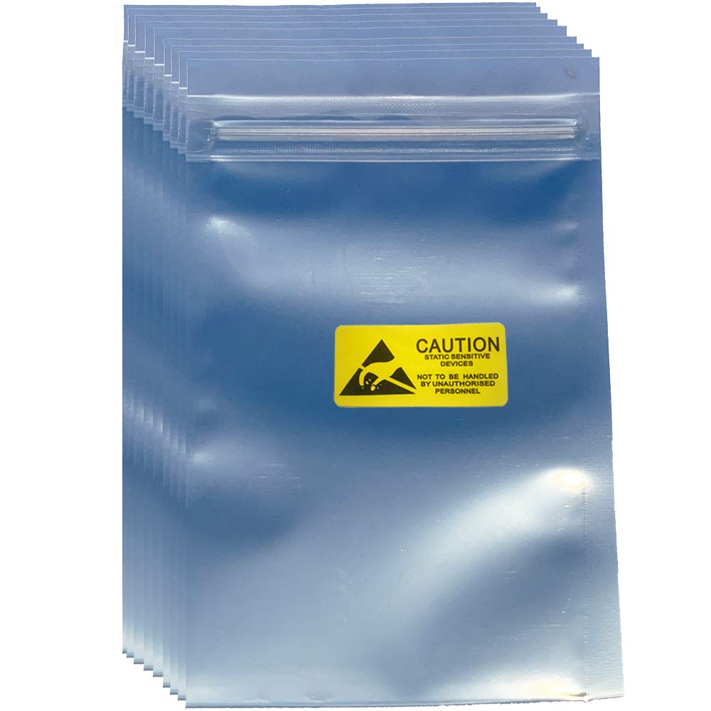 Daarcin 100Pcs 3.93X5.9In(10X15Cm) Anti Static Bags,Esd Bags Resealable For Ssd Hdd With 100Pcs Labels, Antistatic Bags For Hand
