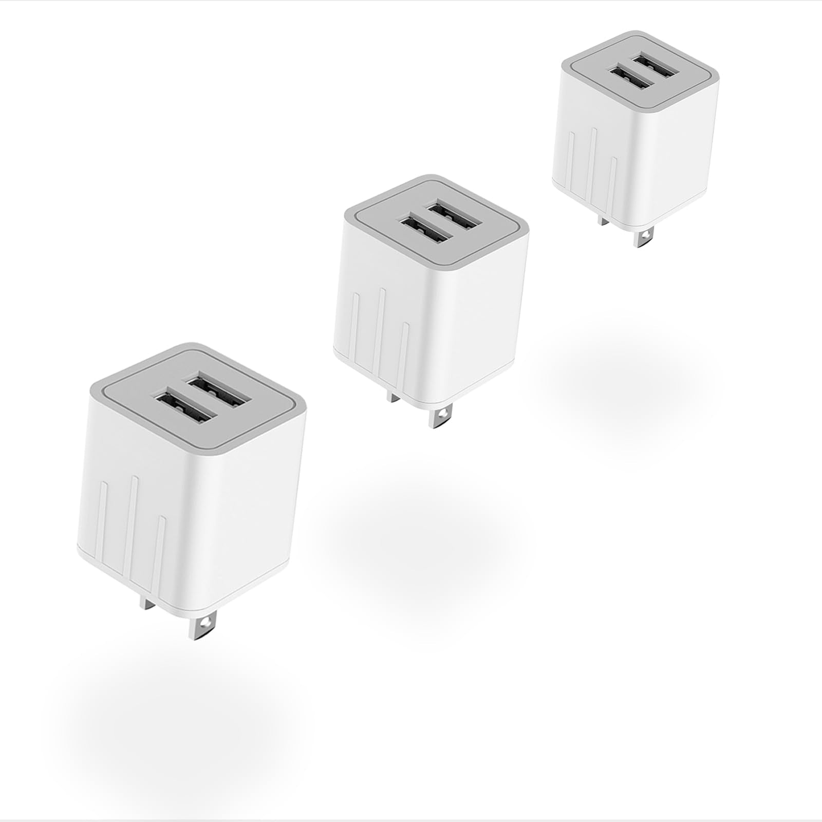 Usb Charger Block, Gkw Dual A Port 10W (5V*2.1A) Wall Charger Power Adapter Plug Fast Charging Box/Brick/Cube For Apple Iphone/I