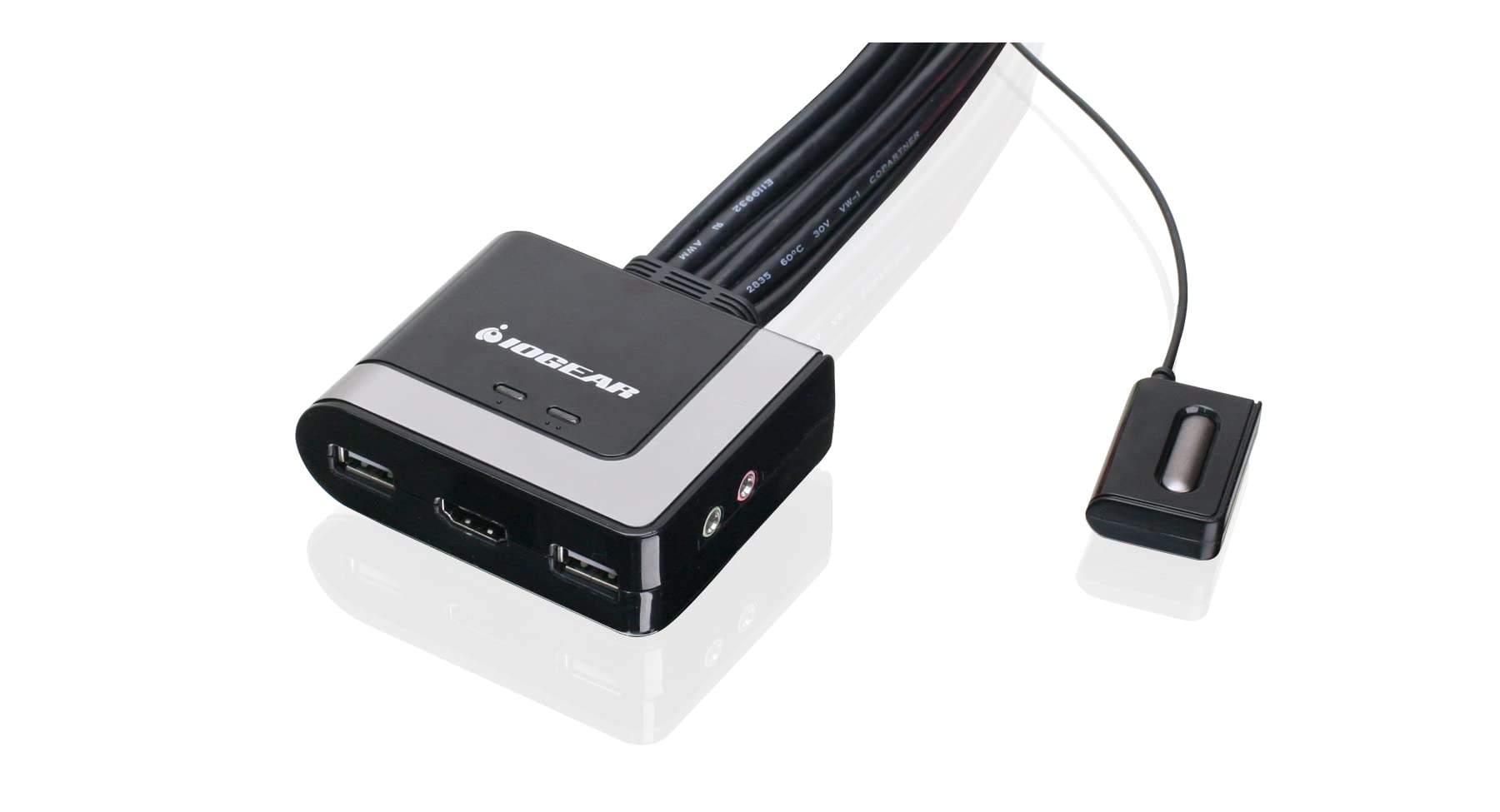 Iogear 2 Port Usb Hdmi Cabled Kvm Switch   1920 X 1200 60Hz   Hotkey Or Remote Button Switch   2.1 Stereo   Usb 2.0 Mouse Port C