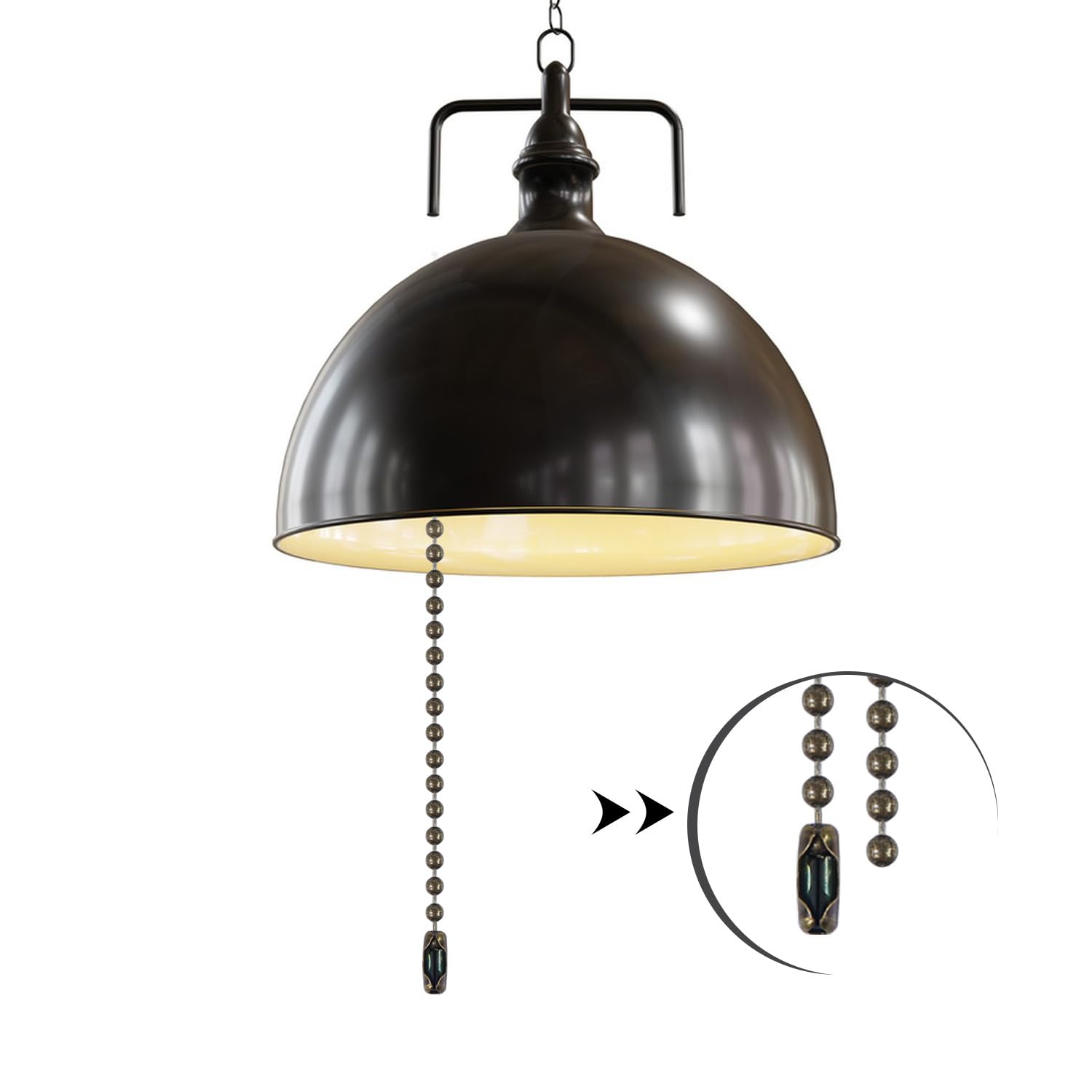 Dotlite Bronze Ceiling Fan Pull Chain, 120'' Extra Long Rust Proof 3Mm Beaded Ball Light Pulls Extension Chains With 20 Connecto