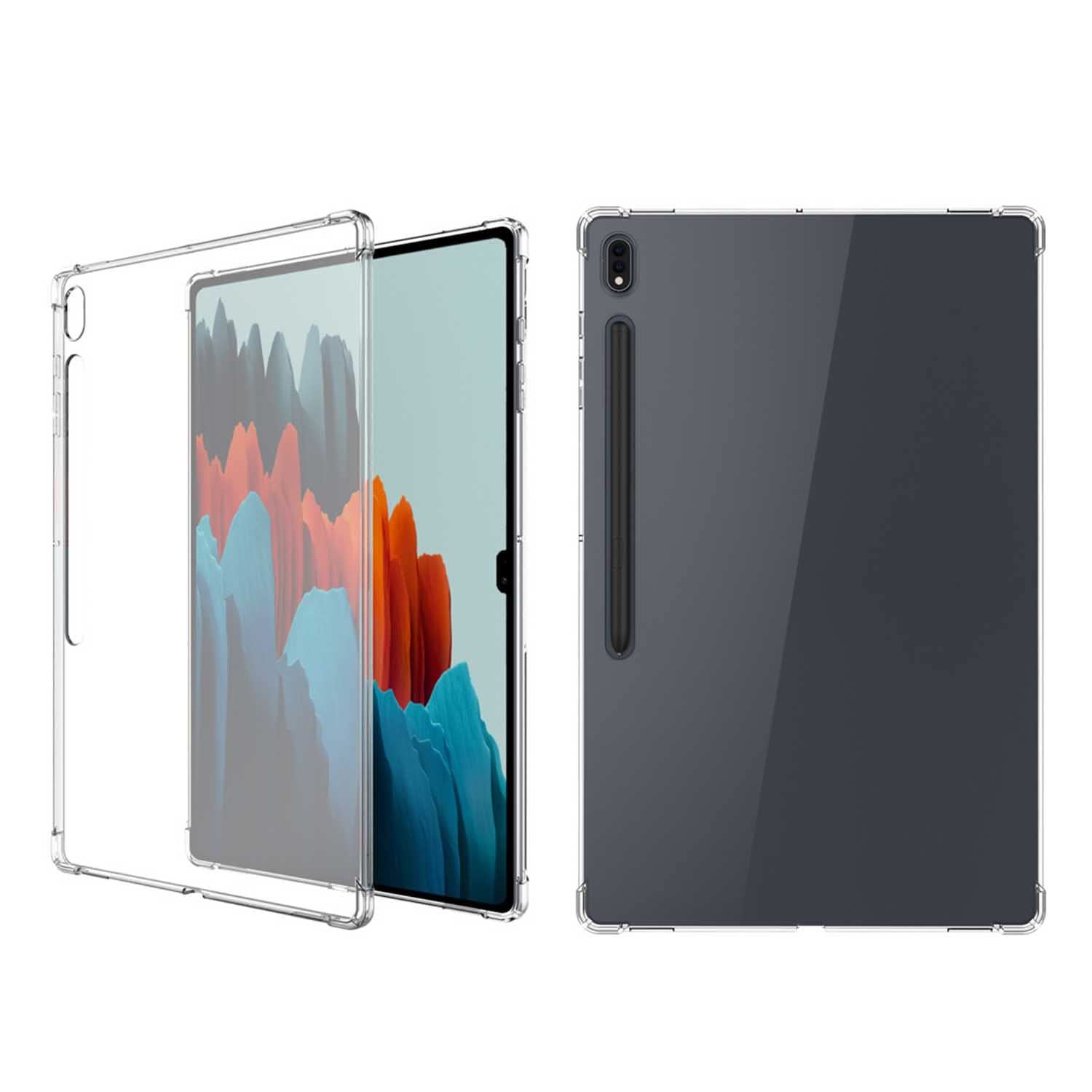 Uucovers Clear Back Case For 12.4'' Samsung Galaxy Tab S8 Plus 2022/S7 Fe 2021/S7 Plus 2020 (Sm X800/X806/T730/T733/T970/T975) L