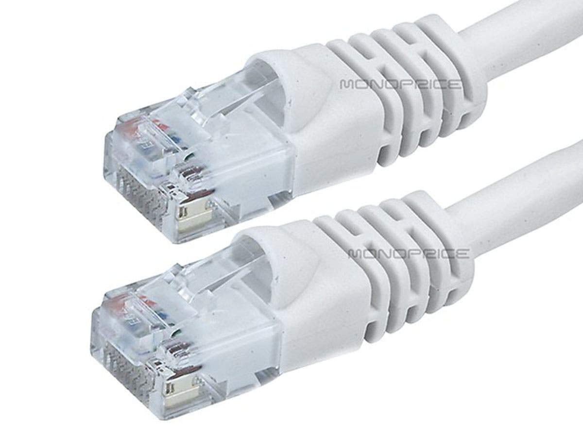 Monoprice 50Ft 24Awg Cat6 550Mhz Utp Ethernet Bare Copper Network Cable   White