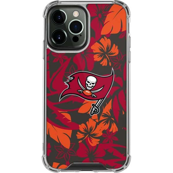 Skinit Clear Phone Case Compatible With Iphone 13 Pro Max   Officially Licensed Nfl Tampa Bay Buccaneers Tropical Print Design