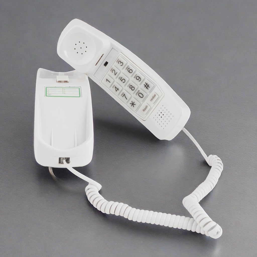 Corded Landline Phone With Big Button Ligthed Keypad, (Choctaw White)