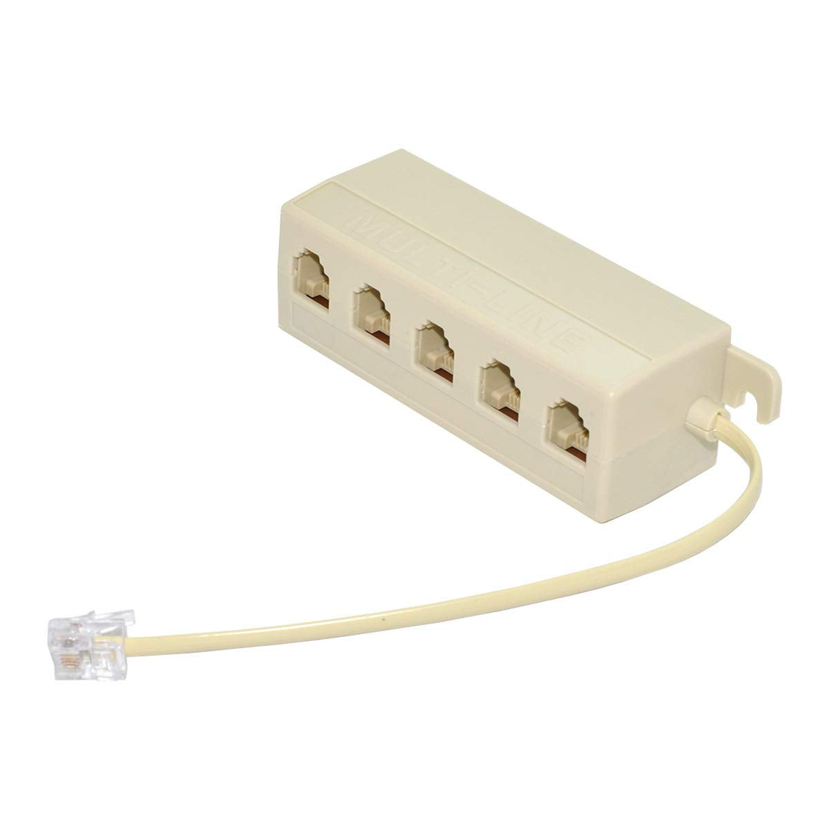 Hdmihome 5 Way Outlet 6P4C Rj11 Rj12 Telephone Phone Modular Jack Line Splitter Adapter Beige 1 In 5 Out