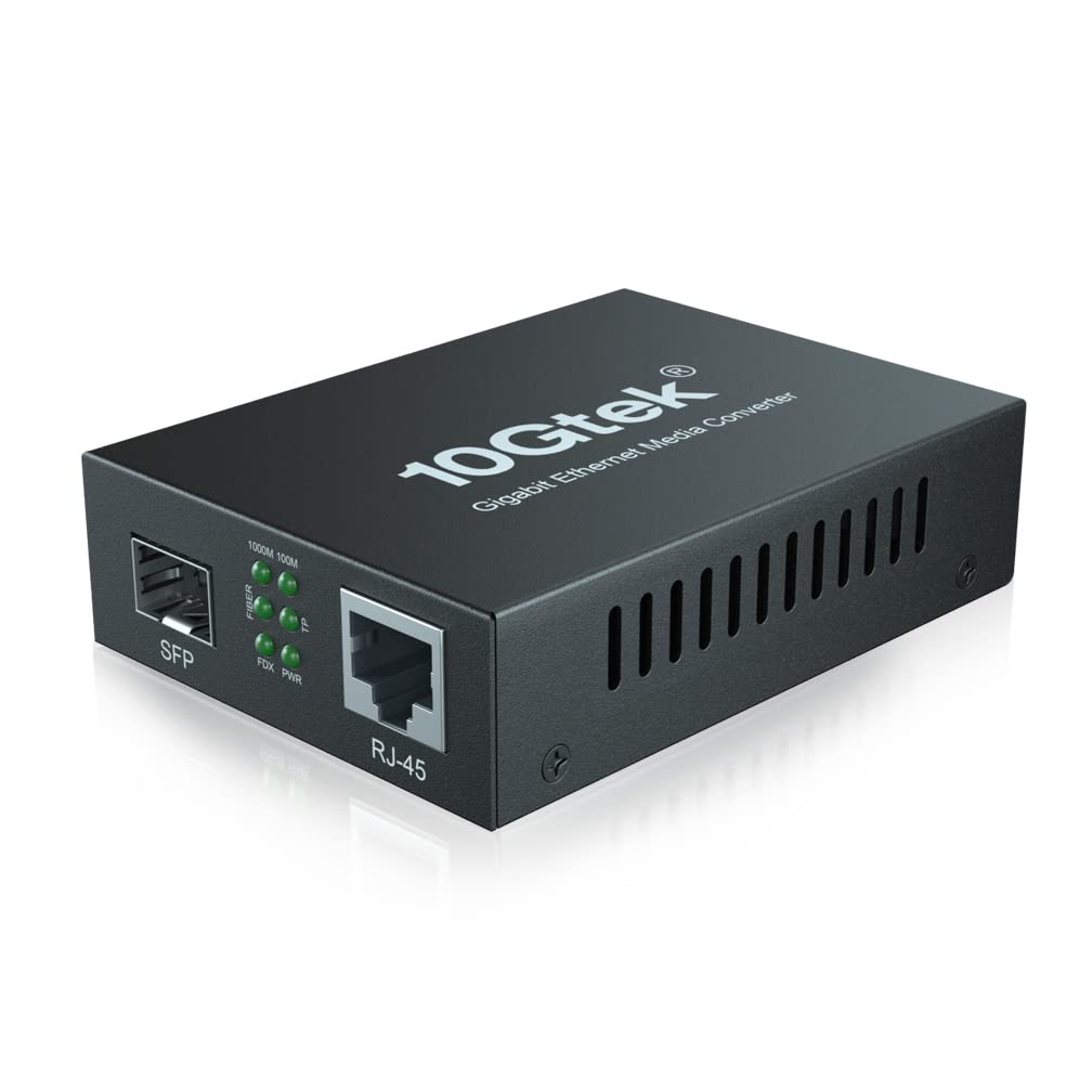Ipolex 1.25G Gigabit Ethernet Sfp To Rj45 Fiber Media Converter, 10/100/1000M Rj45 To 1000M Sfp Slot, Fiber To Ethernet Converte