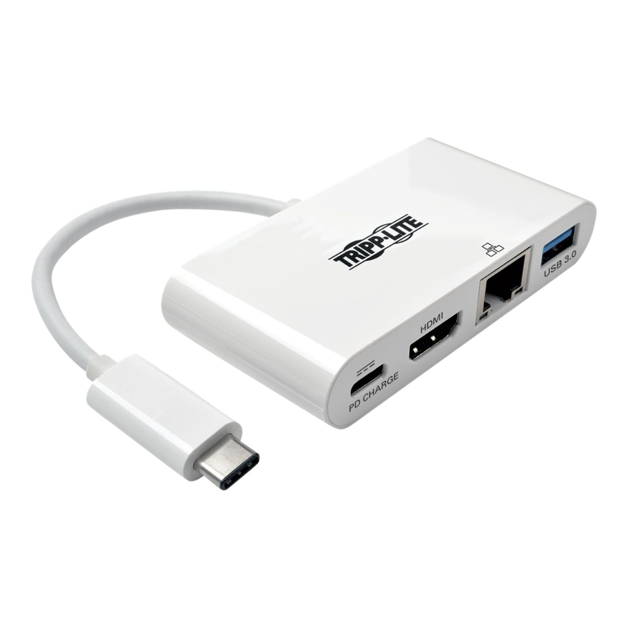 Tripp Lite USB C to HDMI Multiport Video Adapter Converter 1080p w/ USB-A Hub, USB-C PD Charging, Gigabit Ethernet Port (Gbe), T