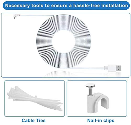Itramax 20 Feet Right Angled Micro Usb Power Cable With Qc 3.0 Charger Brick,Power Supply Adapter And Charging Cord,Outdoor Quic