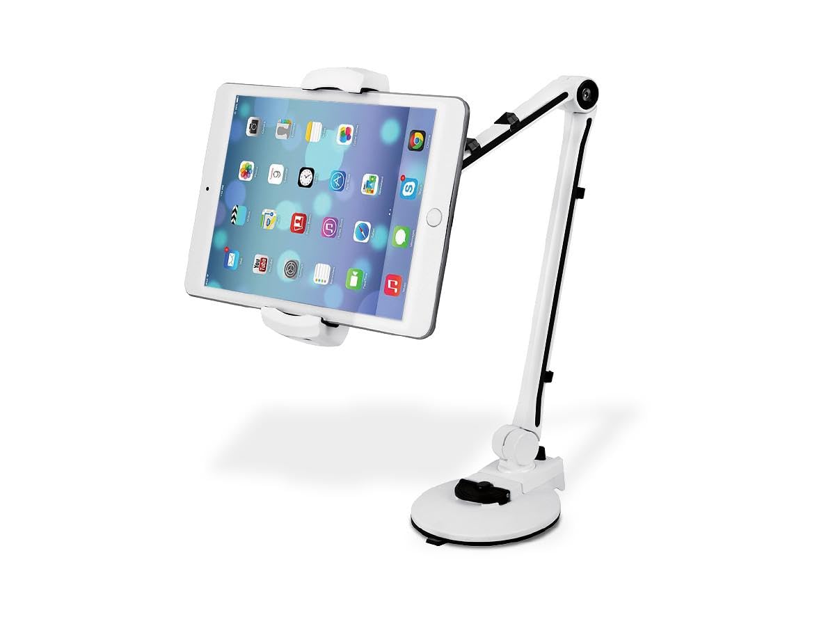 Siig CE-MT1X12-S1 Full Motion Easy, Adjust Universal Tablet, Desk Mount for 7,12, White