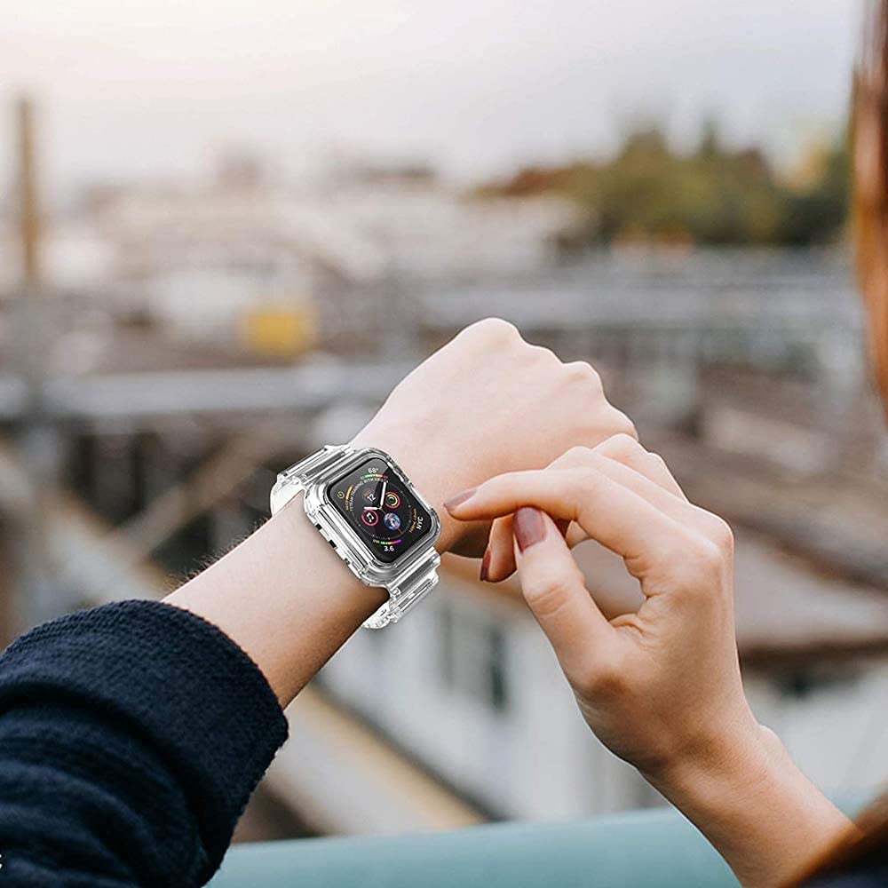 Wrist B Compatible For Apple Watch Band 38Mm 40Mm 41Mm,Transparent Clear Watch Band Soft Silicone Cute Sport Case And Band For A