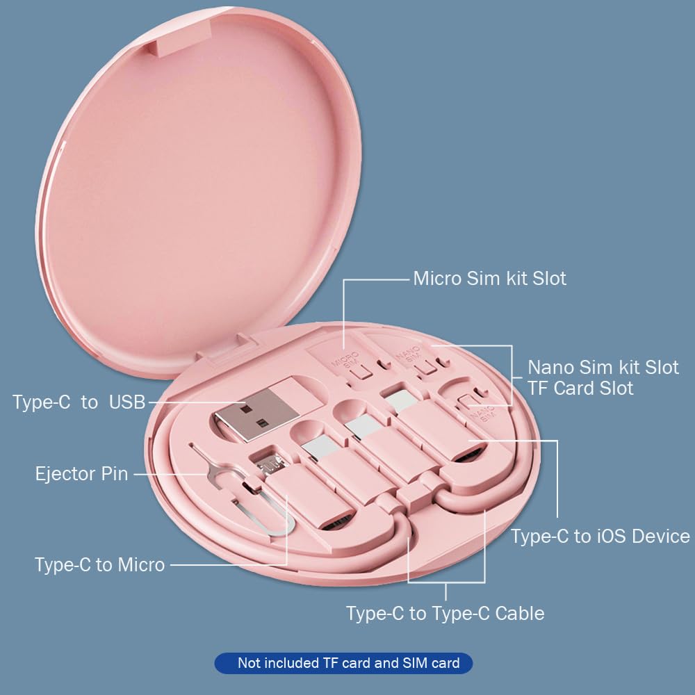Yesimla Multi Usb C To Light Adapter Kit, Usb To Usb C Charging Cable Case Usb C To Type C/Micro/Usb A Converter Contains Card S