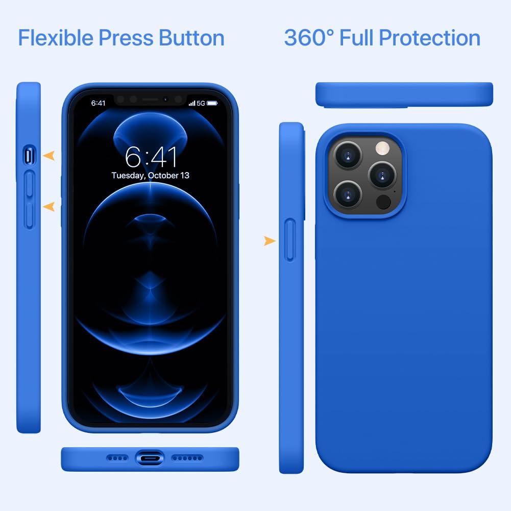 Miracase Compatible With Iphone 12 Pro Max Case, [Soft Anti Scratch Microfiber Lining], Liquid Silicone Case Gel Rubber Shockpro