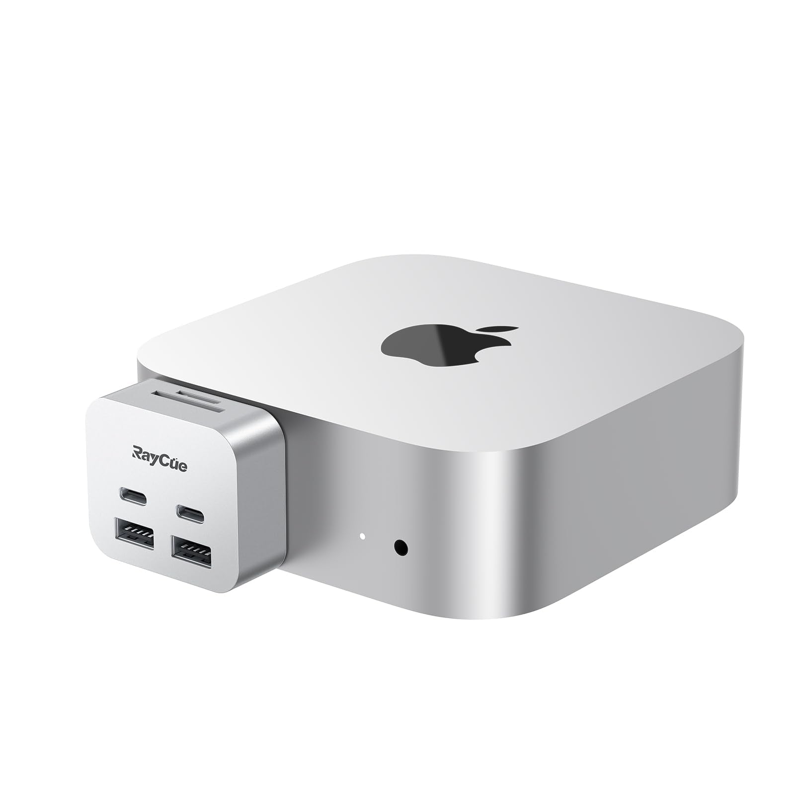 RayCue MiniPack Expansion Dock for Mac mini M4 | 6-Port USB-C Hub with Dual 10Gbps Adapters, 2 * 10G USB-C/ 2 * 10G USB-A/SD TF 