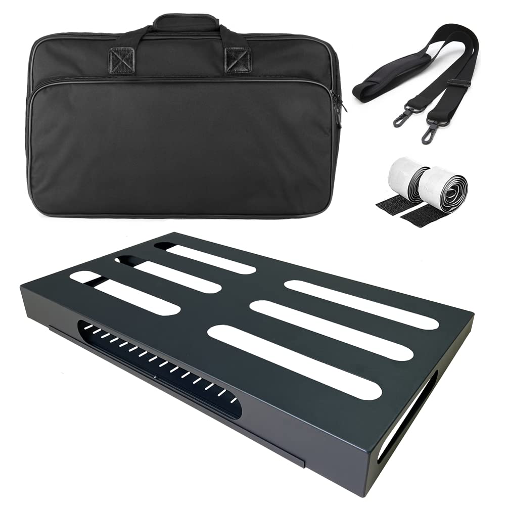 Soyan 22'' X 12.5'' Large Guitar Pedal Board With Power Supply Cradle, Carry Bag Included (Spb 22S)