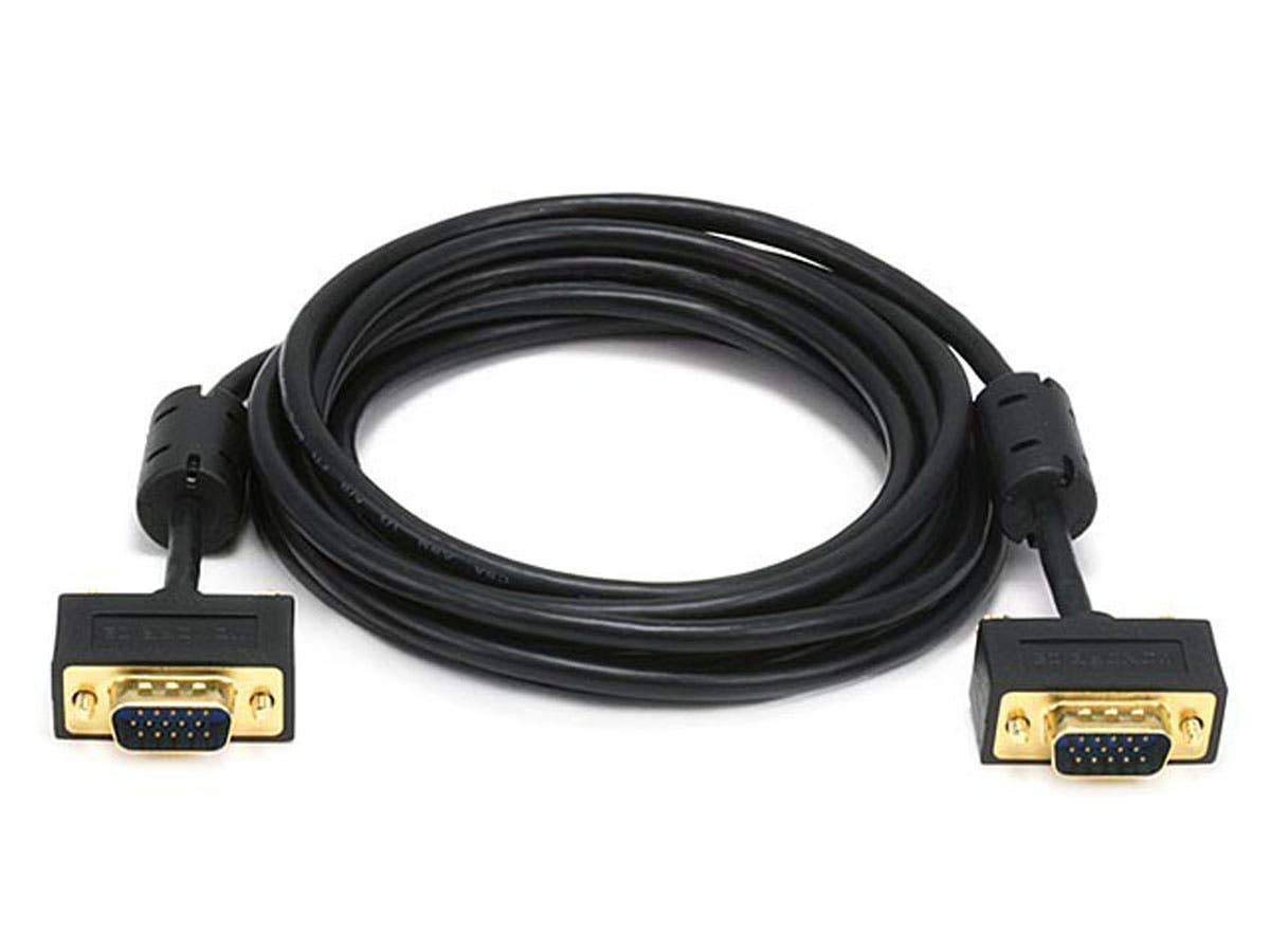 Monoprice 10Ft Ultra Slim Svga Super Vga 30/32Awg M/M Monitor Cable W/ Ferrites (Gold Plated Connector)