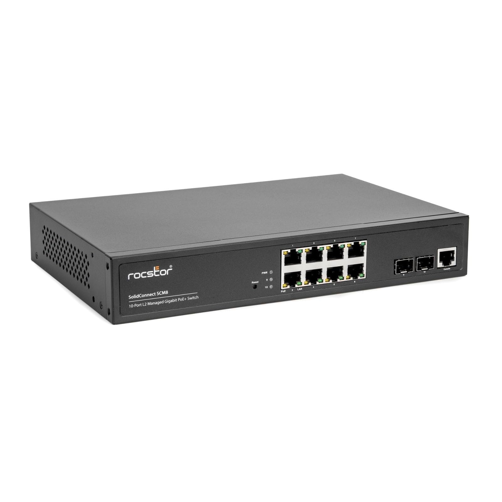 Solidconnect Scm8 8-Port Poe+ Gigabit L2 Managed Ethernet Switch & 2 Gigabit Sfp