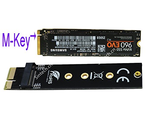 Sintech Nvme Pcie,M.2(Ngff) M Key Ssd To Pci-E X1 Adapter Card,Compatible For Samsung 960 970 Evo