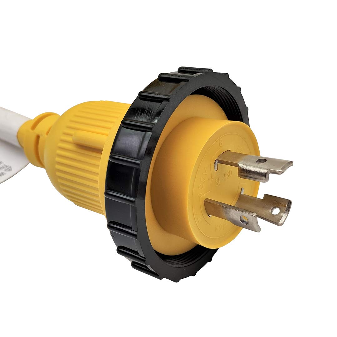 Parkworld RV Shore Power Extension Cord, 30A, 100FT, NEMA L5-30, Yellow, 100% Copper with PVC Jacket