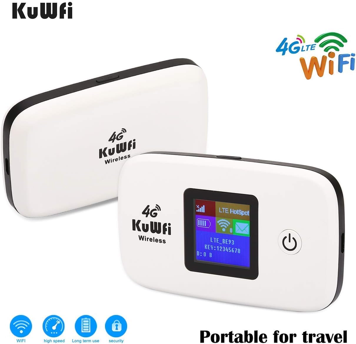 Mobile Wifi Hotspot | Kuwfi 4G Lte Unlocked Wi Fi Hotspot Device | Portable Wifi Router With Sim Card Slot For Travel Friendly Mobile Travel Router Perfect For At&T/T Mobile Users