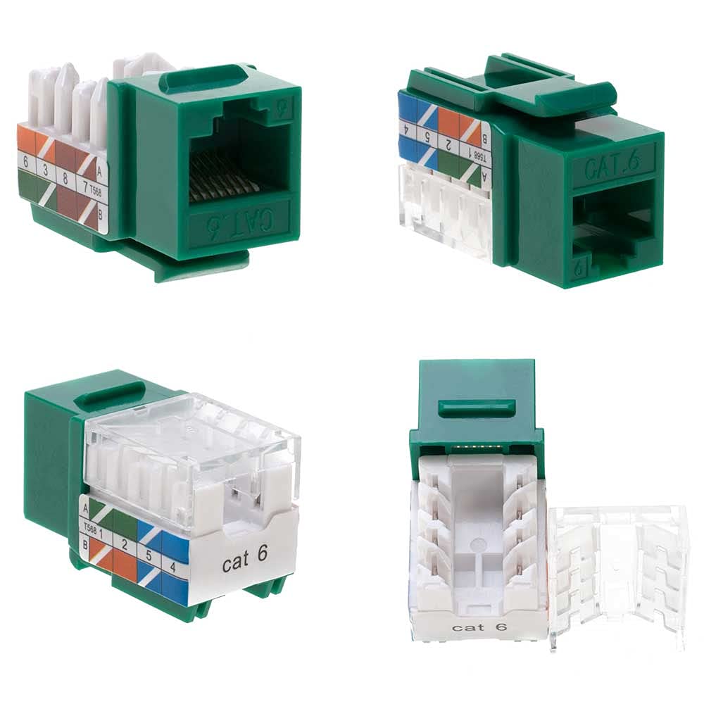 Satmaximum Cat5E Keystone Ethernet Wall Jack Punch Down Utp 45 Degree (Easier Termination Than 90 Degree), Rj45 Slim Profile Spe