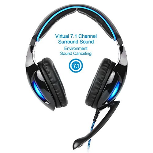 Sades Sa902 7.1 Usb Surround Sound Pc Headsets Over Ear Gaming Headphones With Microphone Led Light