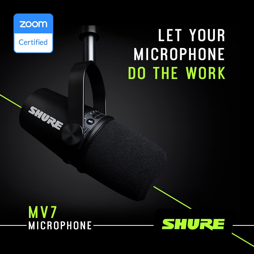 Shure Mv7 Usb Podcast Microphone For Podcasting, Recording, Live Streaming & Gaming, Built-In Headphone Output, All Metal Usb/Xl