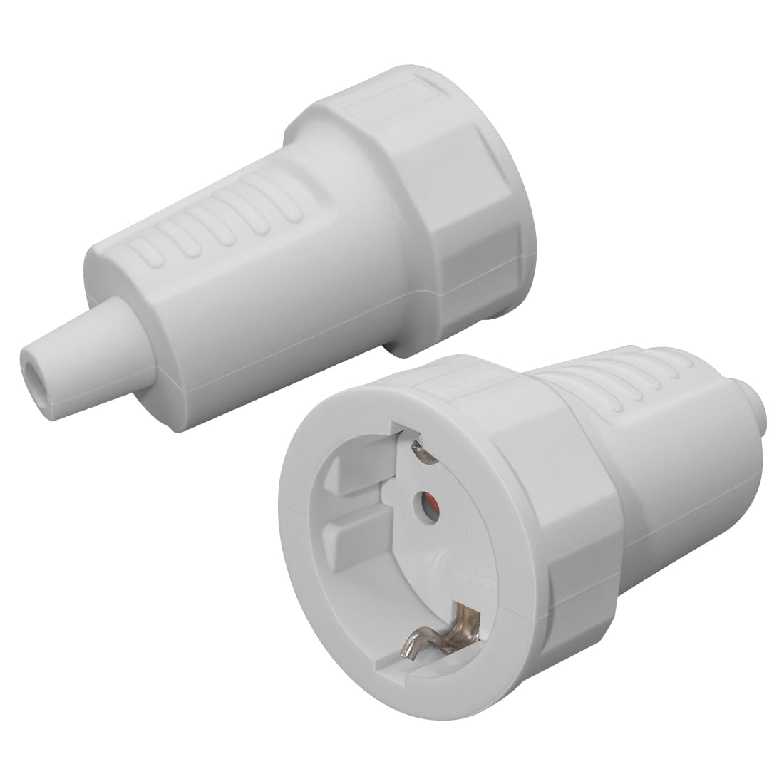 Toptekits White Eu Schuko French Korea 4.8Mm Pin Diy Rewireable Female Socket Adapter,Schuko France Germany Eu 4.8Mm Pin Female