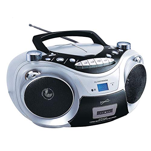 Supersonic Cd Mp3 Bluetooth Am Fm Boombox Red (Each), Silver (Sc 739Btsilver)