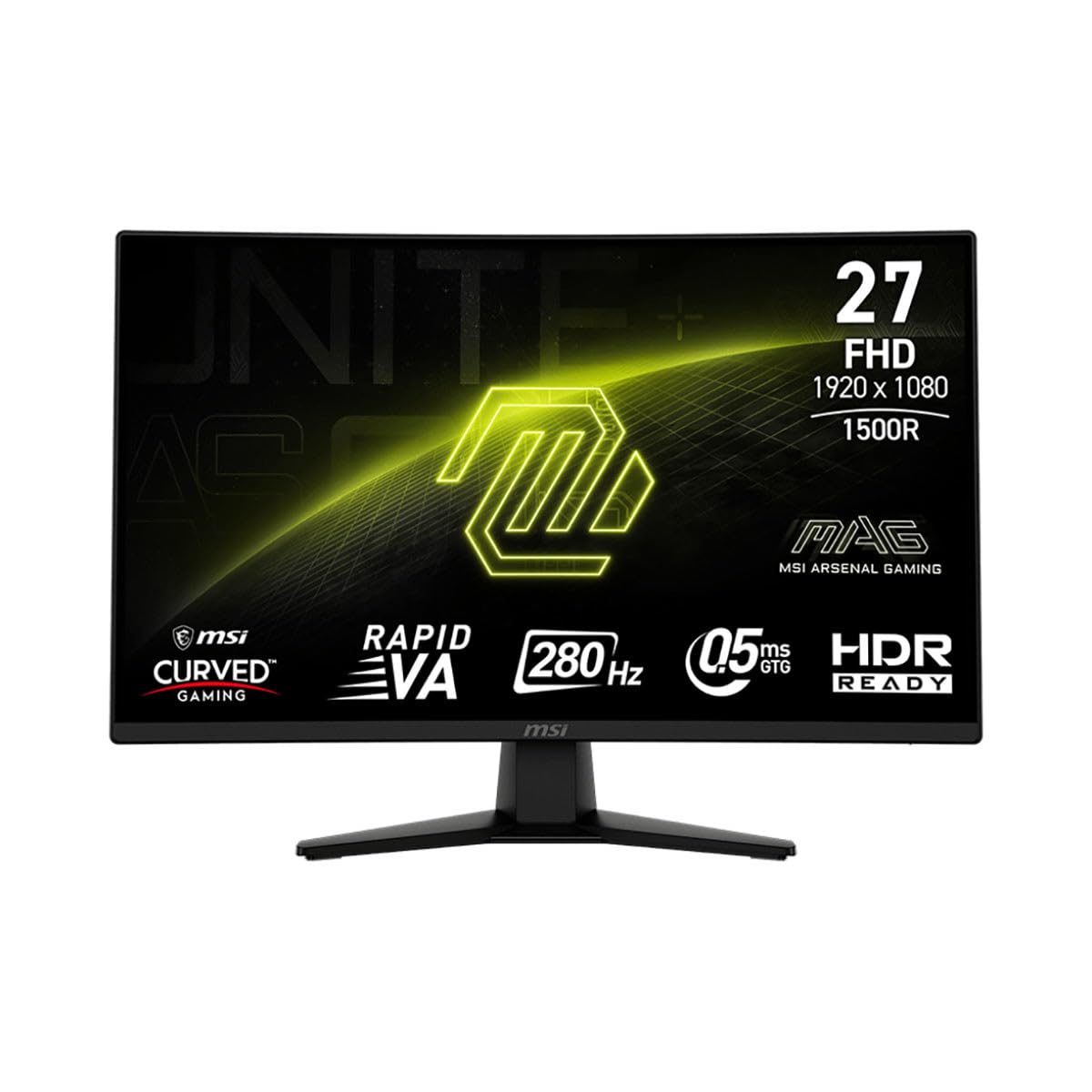 Msi Mag 274Cxf 27 Inch 1920 X 1080 (Fhd) Curved Monitor, 280Hz, Hdmi, Displayport, Vga Port, Vesa Mountable, Tilt, Speaker, Slim