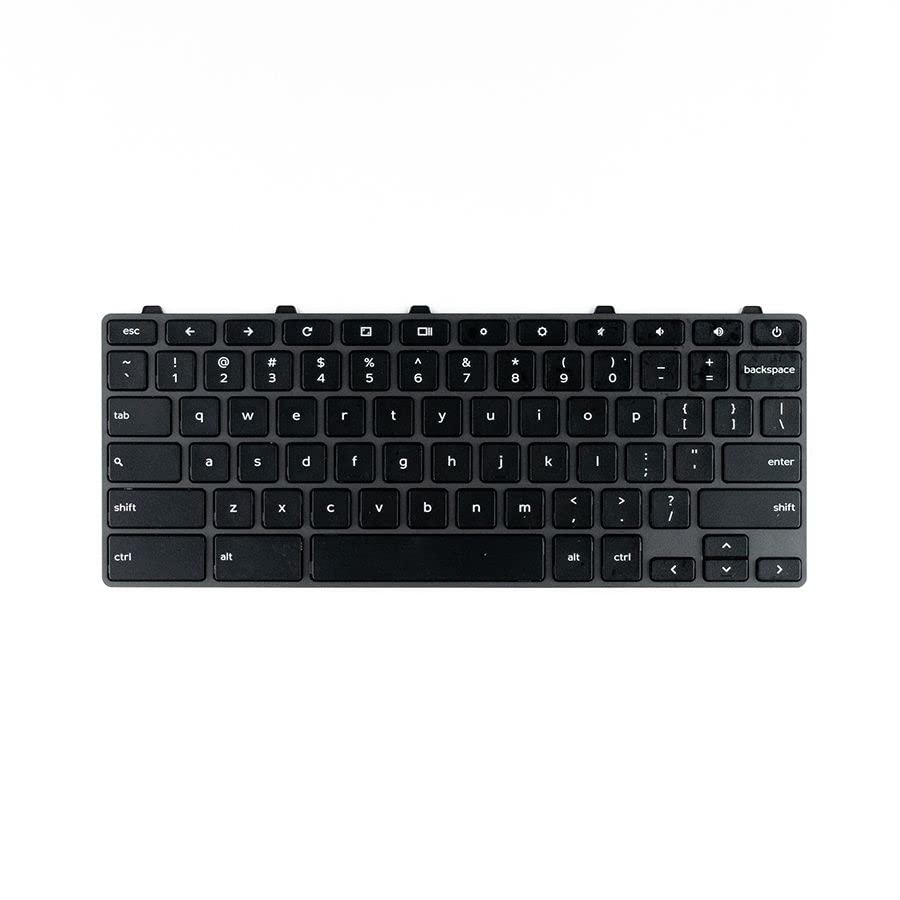 Partsatoz Replacement Laptop US Keyboard with Frame Power Key for Dell Chromebook 11 3100 P29T 5190 5190 Touch 3400 0D2DT 00D2DT