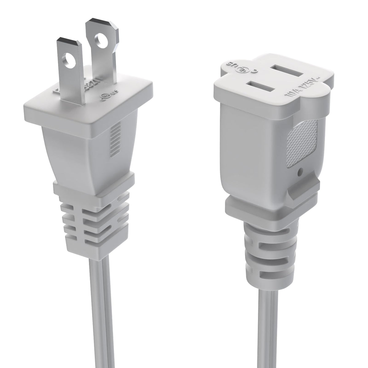15 Ft Extension Cord Us 2 Prong Long Extension Cord White 125V 10A Male To Female Power For Nema 1 15P To 1 15R 15Ft