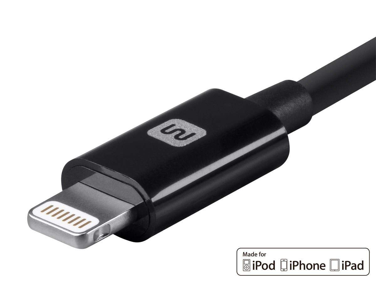 Monoprice Lightning To Usb Type A Charging Cable   Apple Mfi Certified, 10 Feet, Black   Essential Series