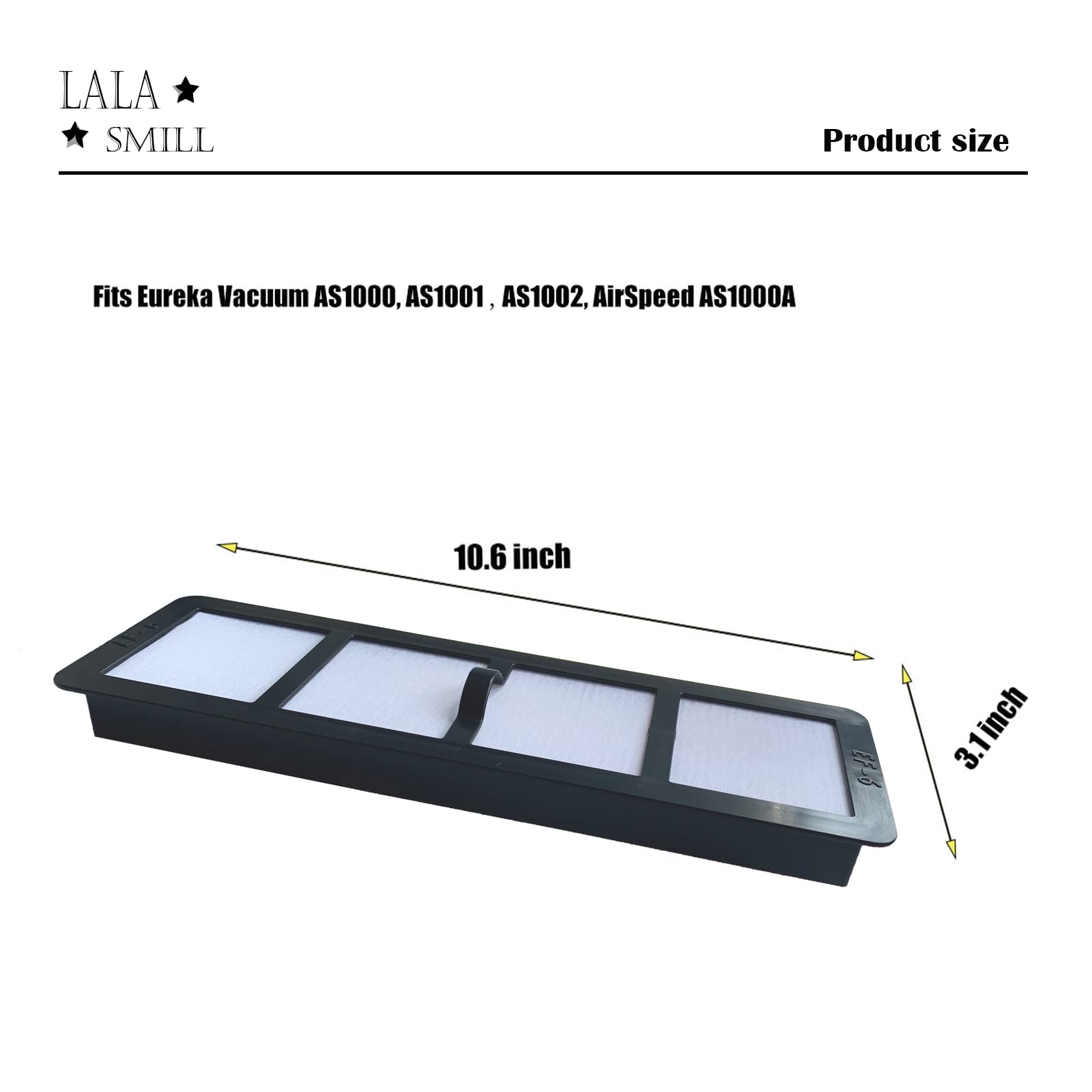 Lala Smill Replacement Upright Vacuum Hepa Filter Ef 6 And Dcf 21 Dust Cup Filter For Eureka Airspeed As1000, As1001, As1004A, A