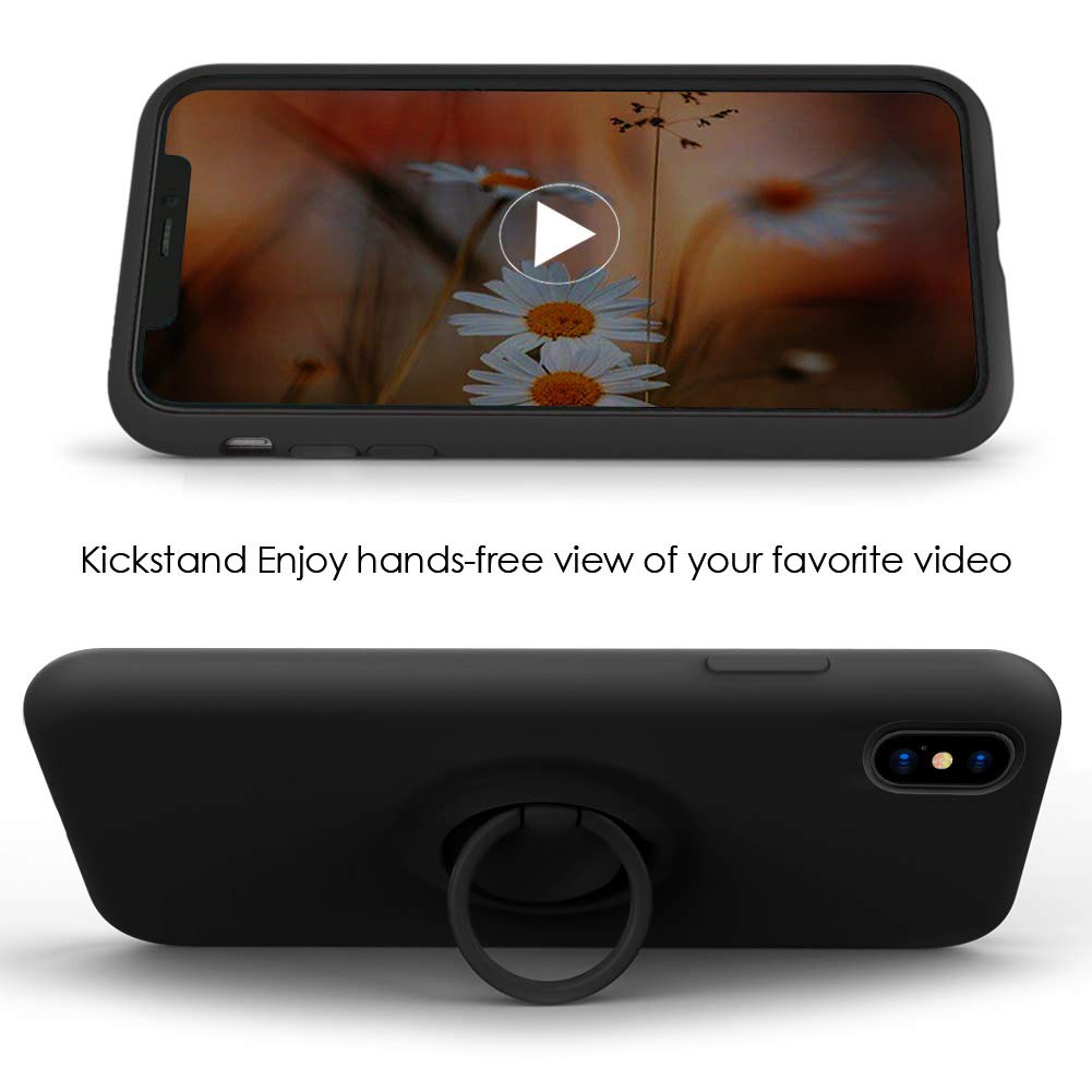 Mocca For Iphone Xs Max Silicone Case With Kickstand | Anti Scratch Full Body Shockproof Protective Case For Iphone Xs Max   Bla