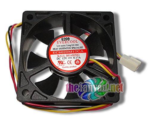 Evercool Ec6020M12Ca 60Mm X 20Mm 12 Volt 3 Pin Ball Bearing Case/Cpu Fan