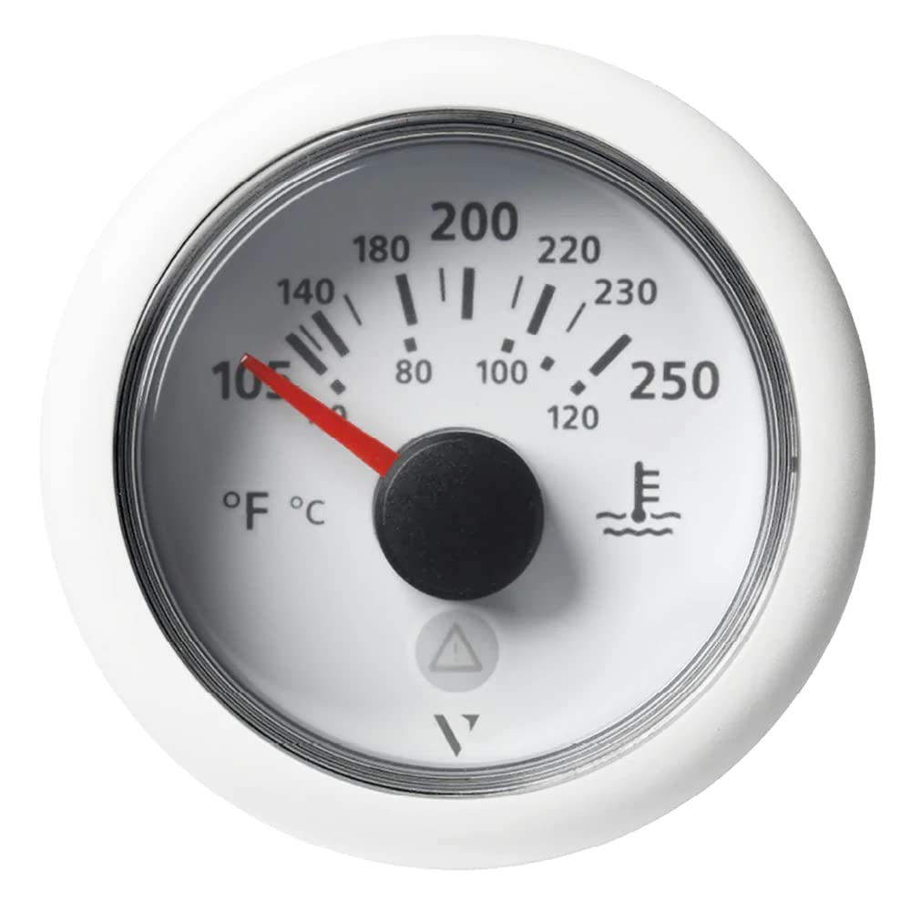 Veratron 52 Mm (2-1/16'') Viewline Temperature Gauge 105F To 250F - White Dial/Bezel,WBAUVB08M27DVLL
