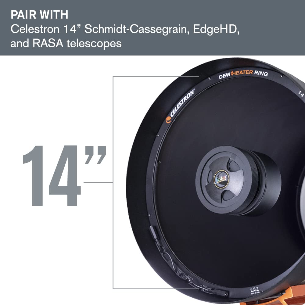 Celestron   Dew Heater Ring   Aluminum Dew Prevention   Compatible 14    Schmidt Cassegrain, Edgehd, Rasa Telescope Black