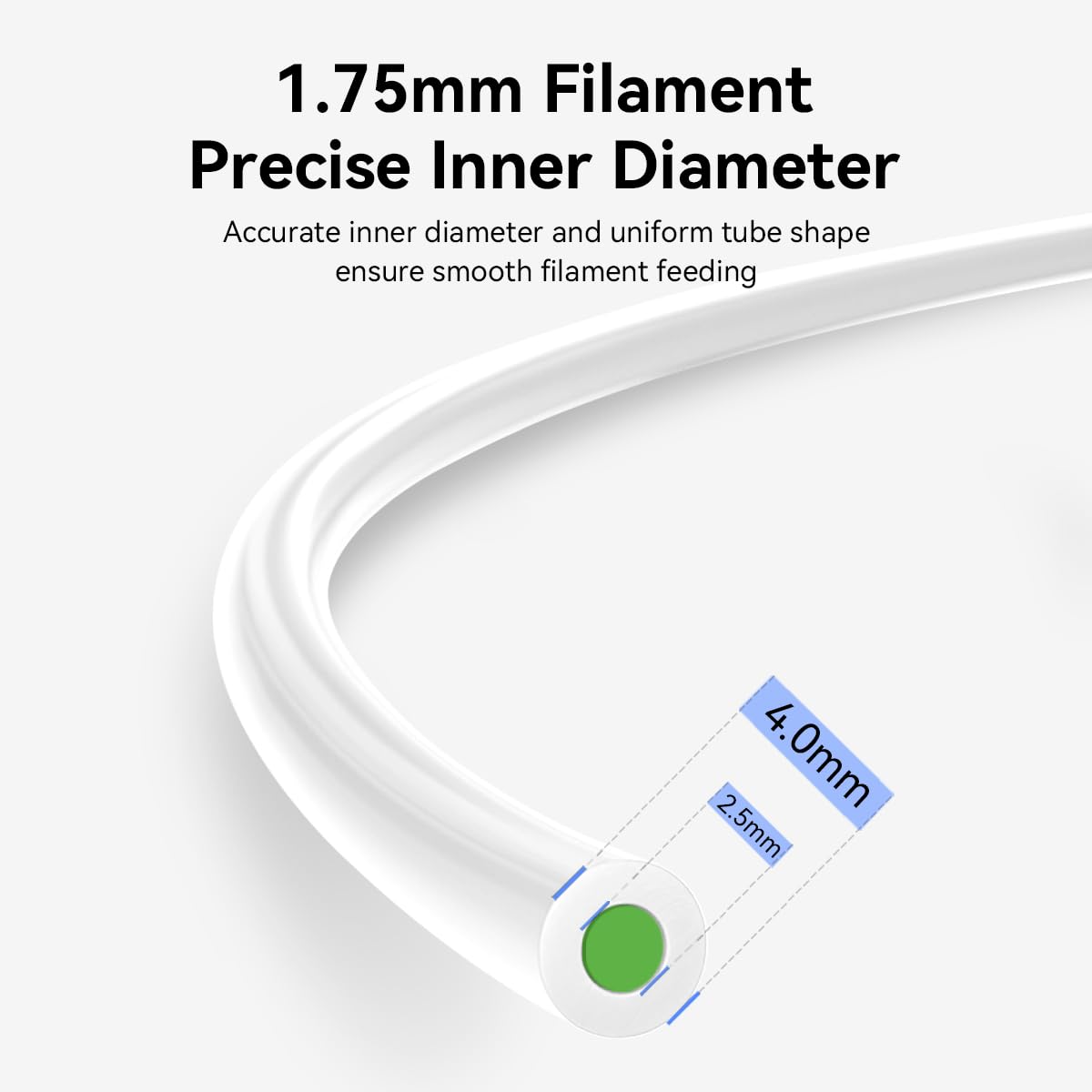 Official Creality 3D Printer Bowden Tube 2M, 3D Printer Ptfe Tube Teflon Bowden Tubing Upgrades For 2Mm Filament K1/K1 Max/K1C/E