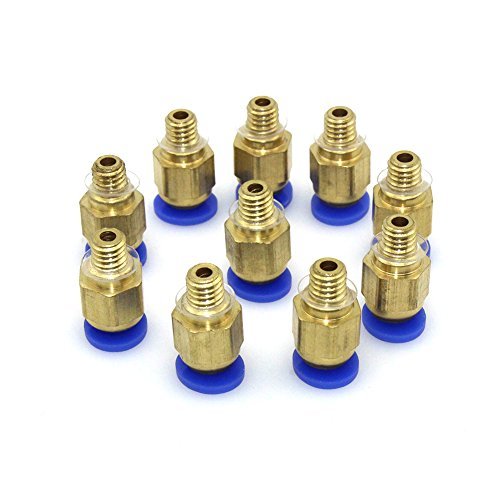 Witbot Pc4 M6 Straight Fitting 4Mm Thread M6 Connector For 3D Printer (Pack Of 10 Pcs)