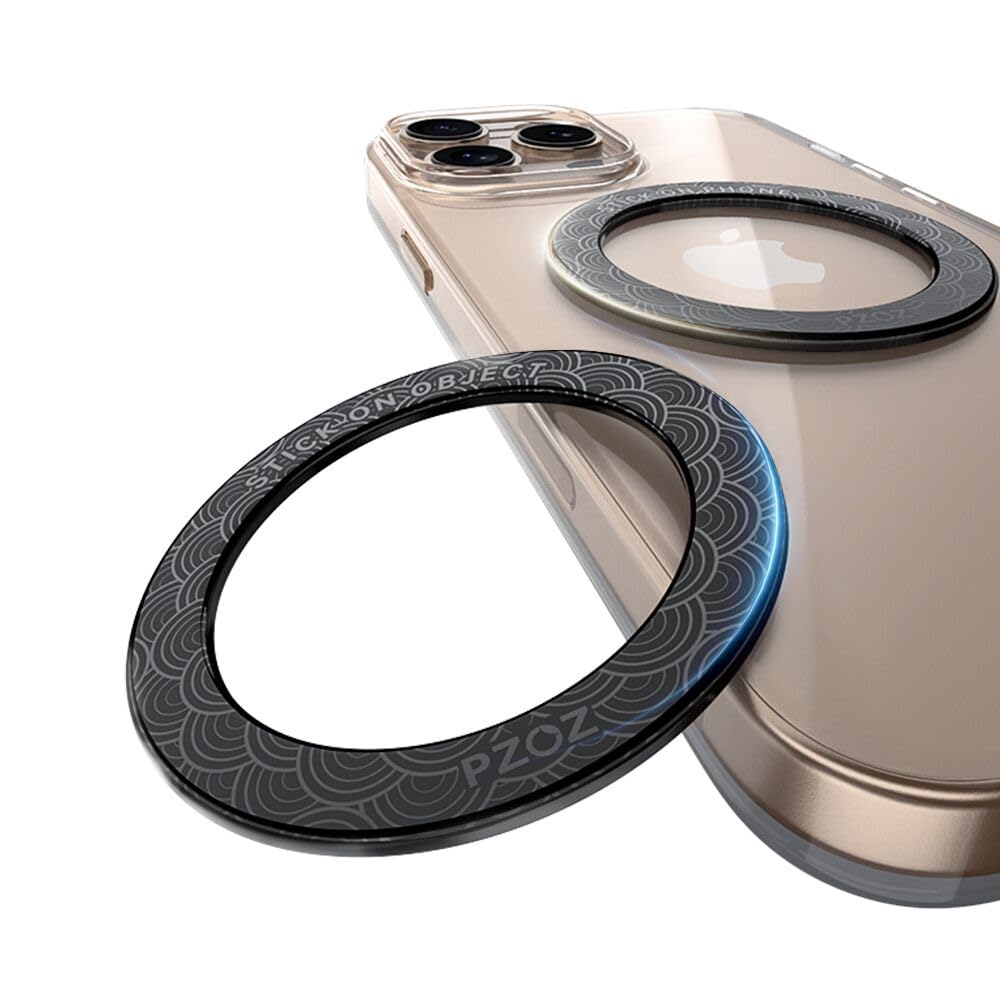Pzoz A/B Dual-Sided (1 Set) Magnetic Ring Sticker For Magsafe Iphone 16 Holder Phone Case Suction Cup Wireless Charger Car Mount