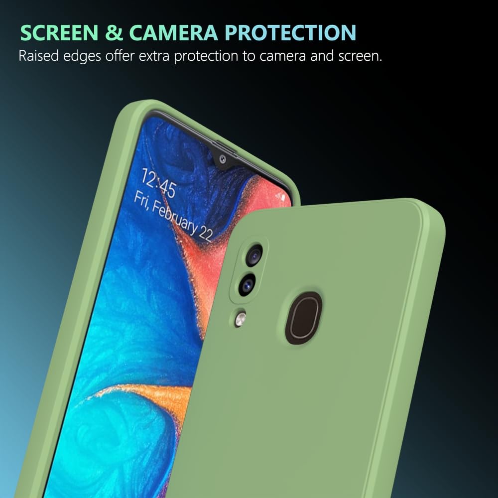 Wogroo For Samsung Galaxy A20 Case Green, A30 Case Scratch Resistant With Soft Touch, Slim Thin Phone Cover For Samsung Galaxy A