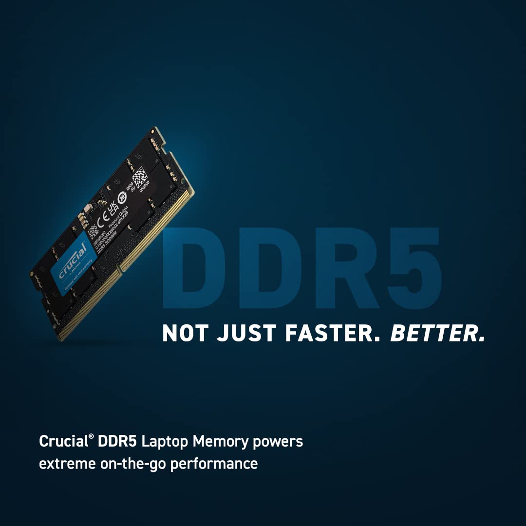 Crucial Dram 12Gb Ddr5 5600Mhz (Or 5200Mhz Or 4800Mhz) Laptop Memory Ct12G56C46S5