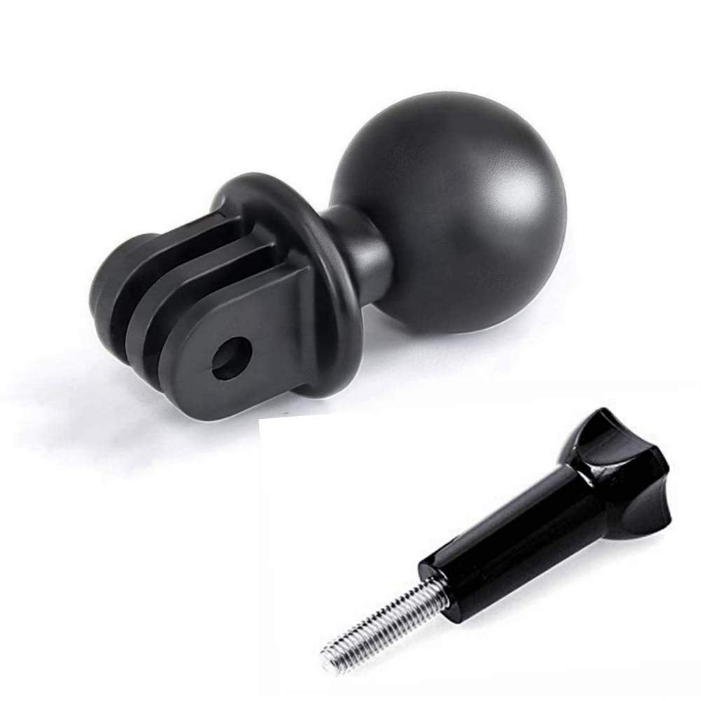 Ball Head Mount Adapter (1 Inch Diameter Ball) With Thumb Screw For Gopro 11/10/9/8/7/6/5 Black,Session 5/4 Action Cameras