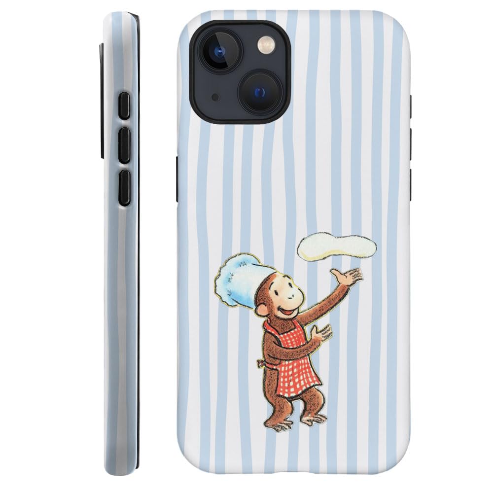 Case for iPhone 14 - [Drop Protection Phone Cover] - Hybrid Case for Girl Women - Funny Monkey Stripes 02